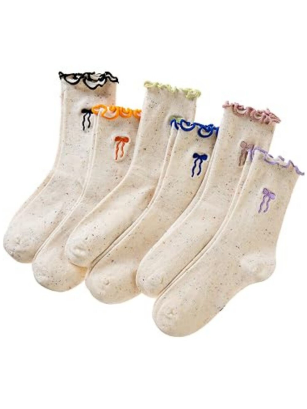 5 Pair Of Embroidered Socks